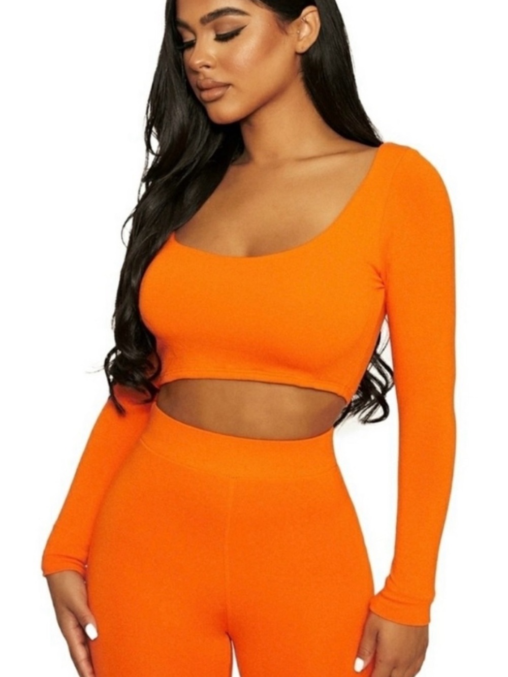 Naked wardrobe long sleeve crop top